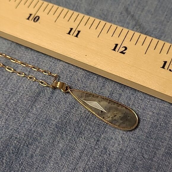 Elsie & Zoey gold Fashion genuine stone drop necklace - Picture 2 of 6